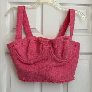 ZARA TEXTURED BUSTIER TOP & LONG SKIRT PINK